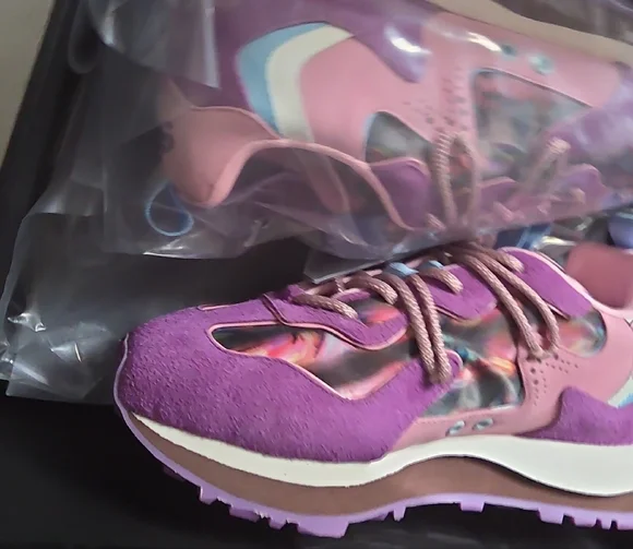 Vibrant Purple and Pink Men's Sneakers - Picture 6 of 7